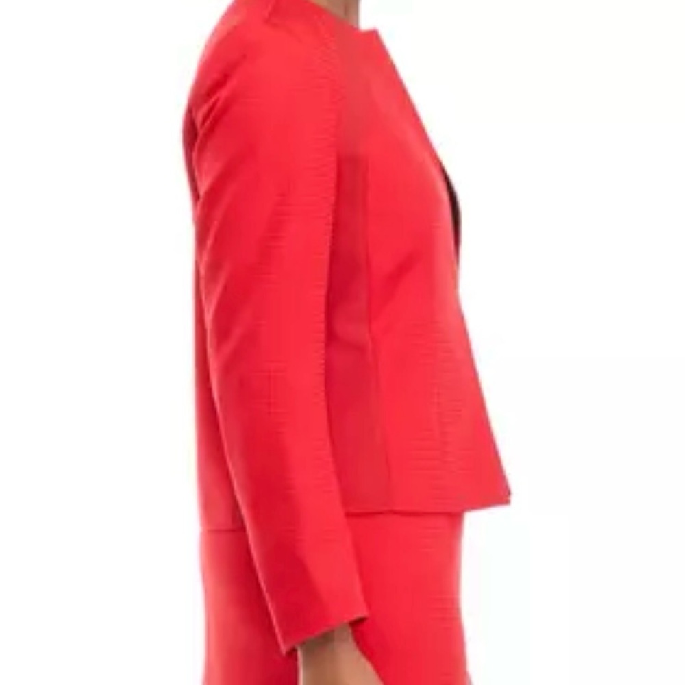 Le Suit Women's Red Jacket Blazer With Hook and Eye Closure Sz 16 NWT - Picture 3 of 15